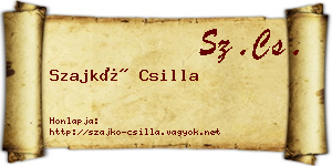 Szajkó Csilla névjegykártya
