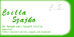 csilla szajko business card
